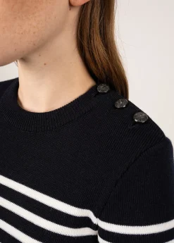 Saint James Sailor Jumpers|Sailor Jumpers*Rochefort striped sailor jumper Navy/ecume