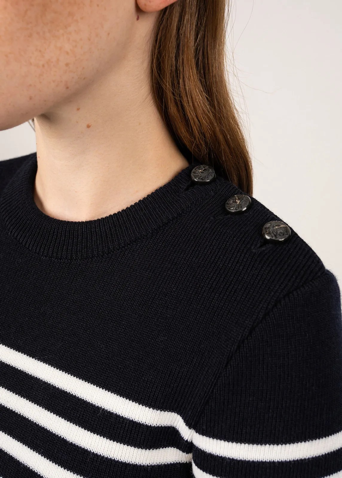 Saint James Sailor Jumpers|Sailor Jumpers*Rochefort striped sailor jumper Navy/ecume