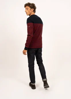 Saint James Sailor Jumpers|Sailor Jumpers*Rochefort striped sailor jumper Navy/medoc