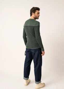 Saint James Sailor Jumpers|Sailor Jumpers*Rochefort striped sailor jumper Vegetal/navy