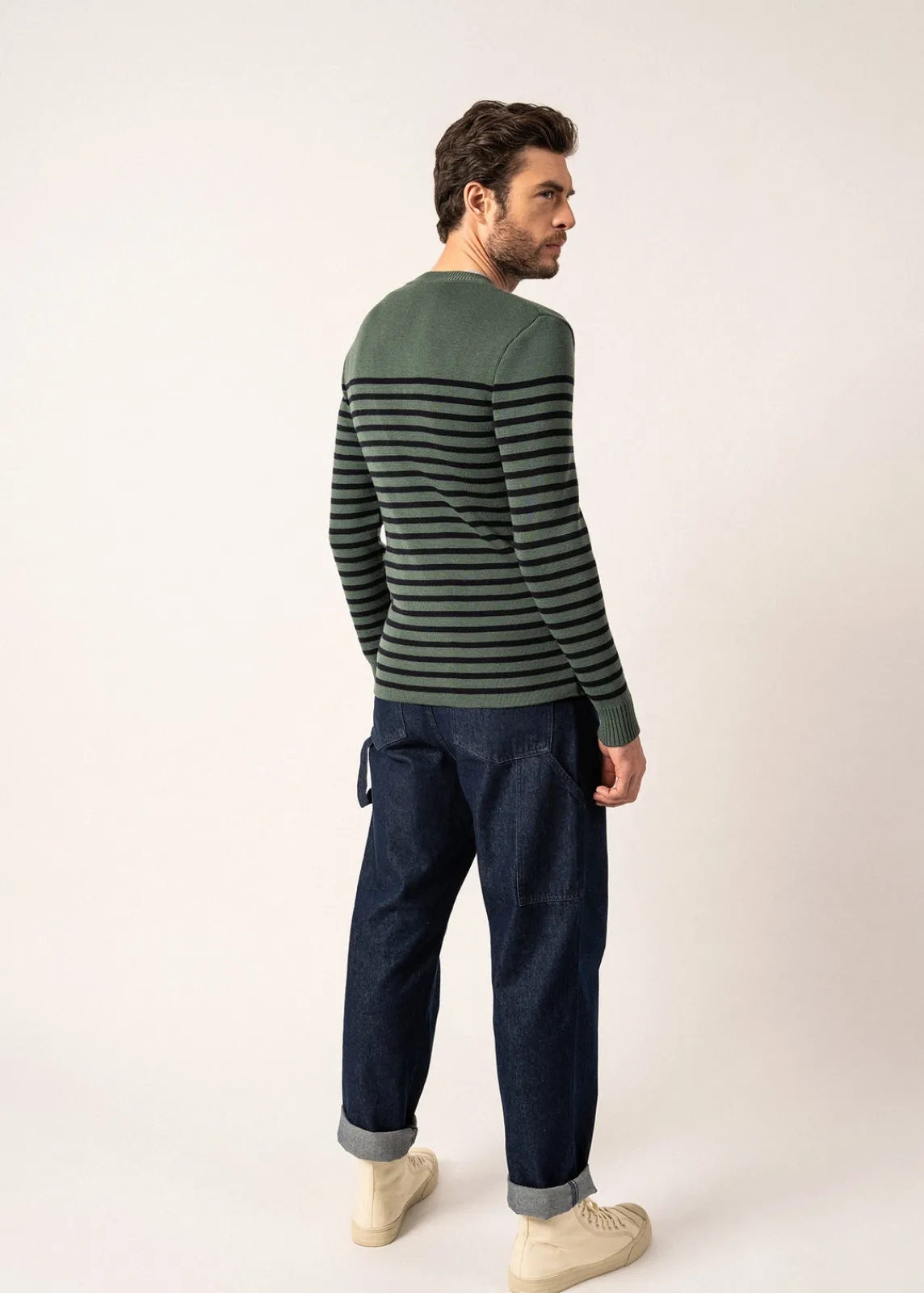 Saint James Sailor Jumpers|Sailor Jumpers*Rochefort striped sailor jumper Vegetal/navy