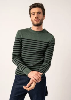 Saint James Sailor Jumpers|Sailor Jumpers*Rochefort striped sailor jumper Vegetal/navy