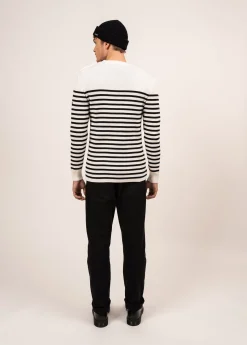 Saint James Sailor Jumpers|Sailor Jumpers*Rochefort striped sailor jumper Ecume/noir