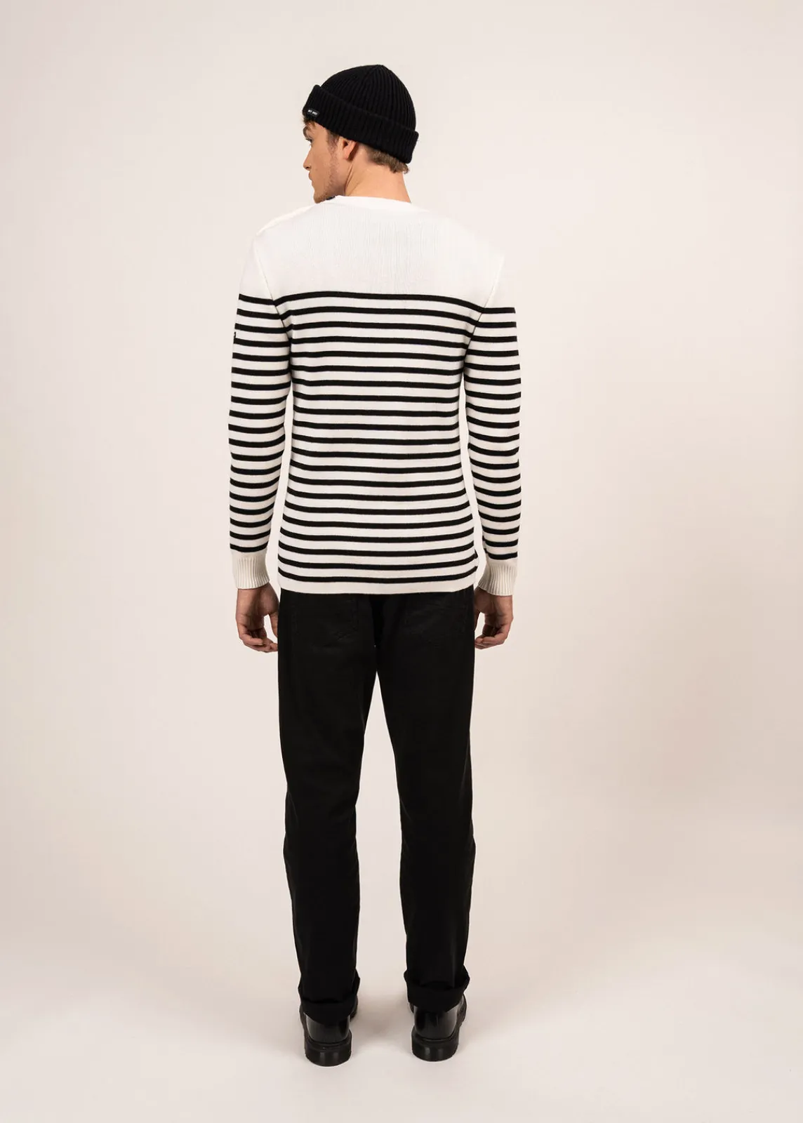 Saint James Sailor Jumpers|Sailor Jumpers*Rochefort striped sailor jumper Ecume/noir