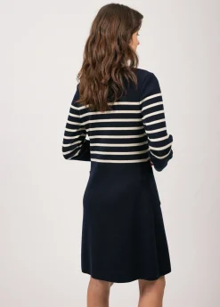 Saint James Dresses & Skirts*Royale striped dress in wool Navy/ecume