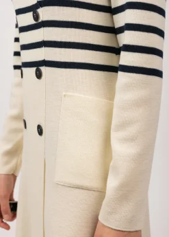 Saint James Dresses & Skirts*Royale striped dress in wool Ecume/navy