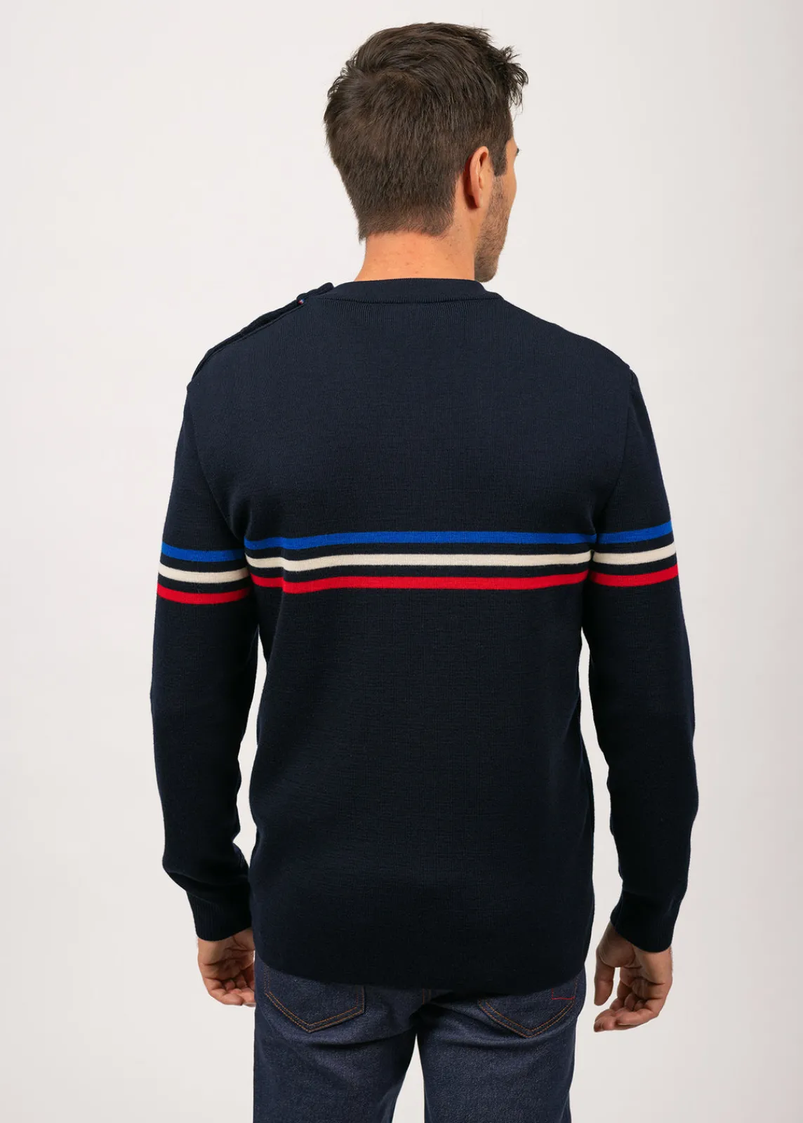 Saint James Sailor Jumpers|Sailor Jumpers*Sailor jumper with tricolour stripes Navy