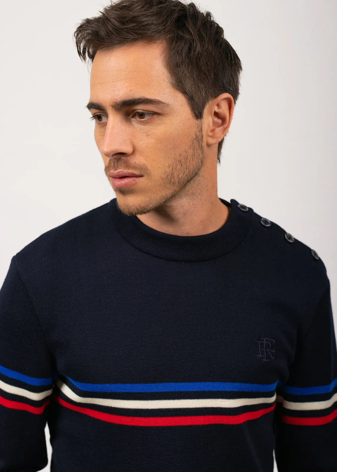 Saint James Sailor Jumpers|Sailor Jumpers*Sailor jumper with tricolour stripes Navy