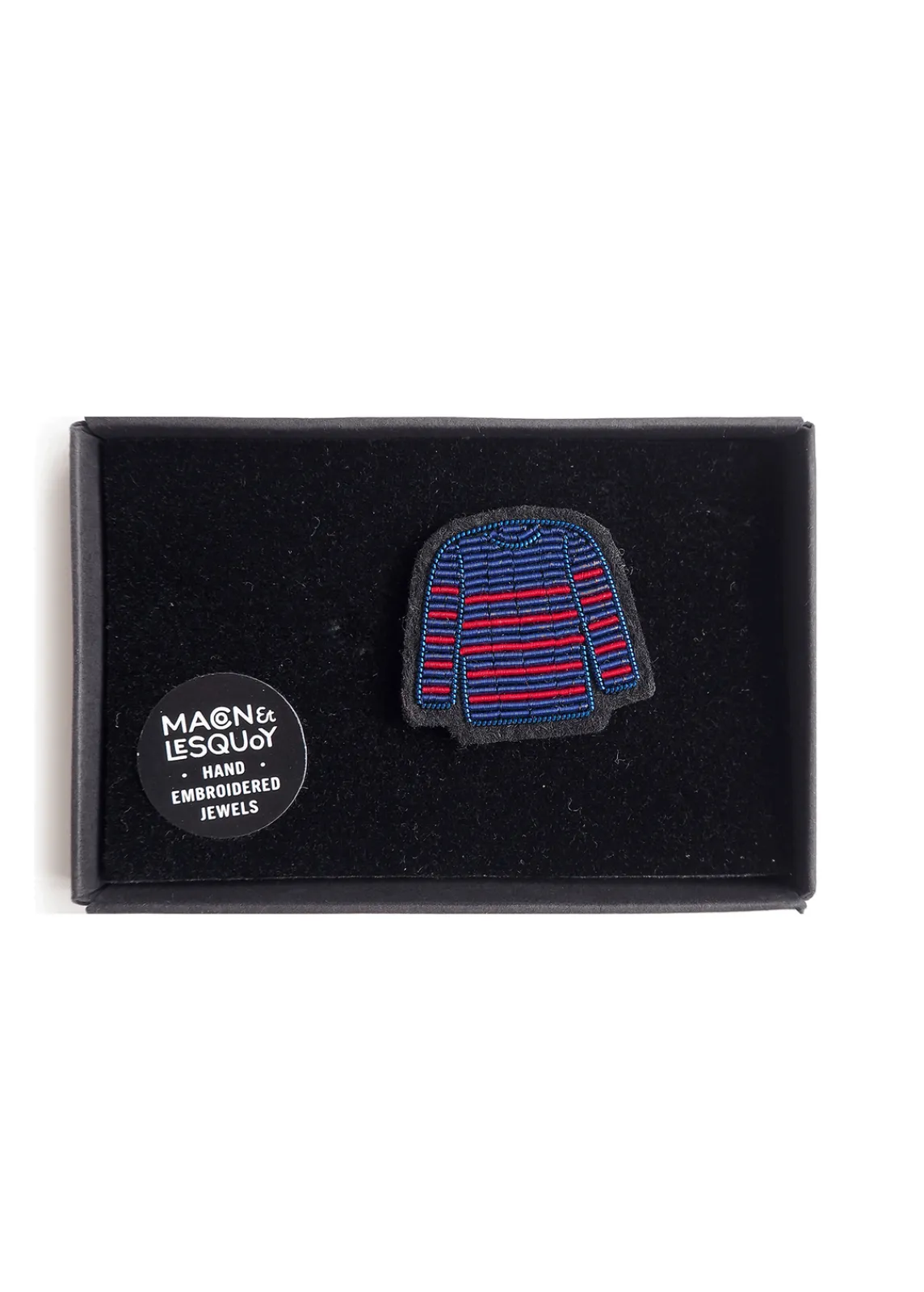 Saint James Brooches*Sailor striped shirt embroidered brooch Bleu/rouge