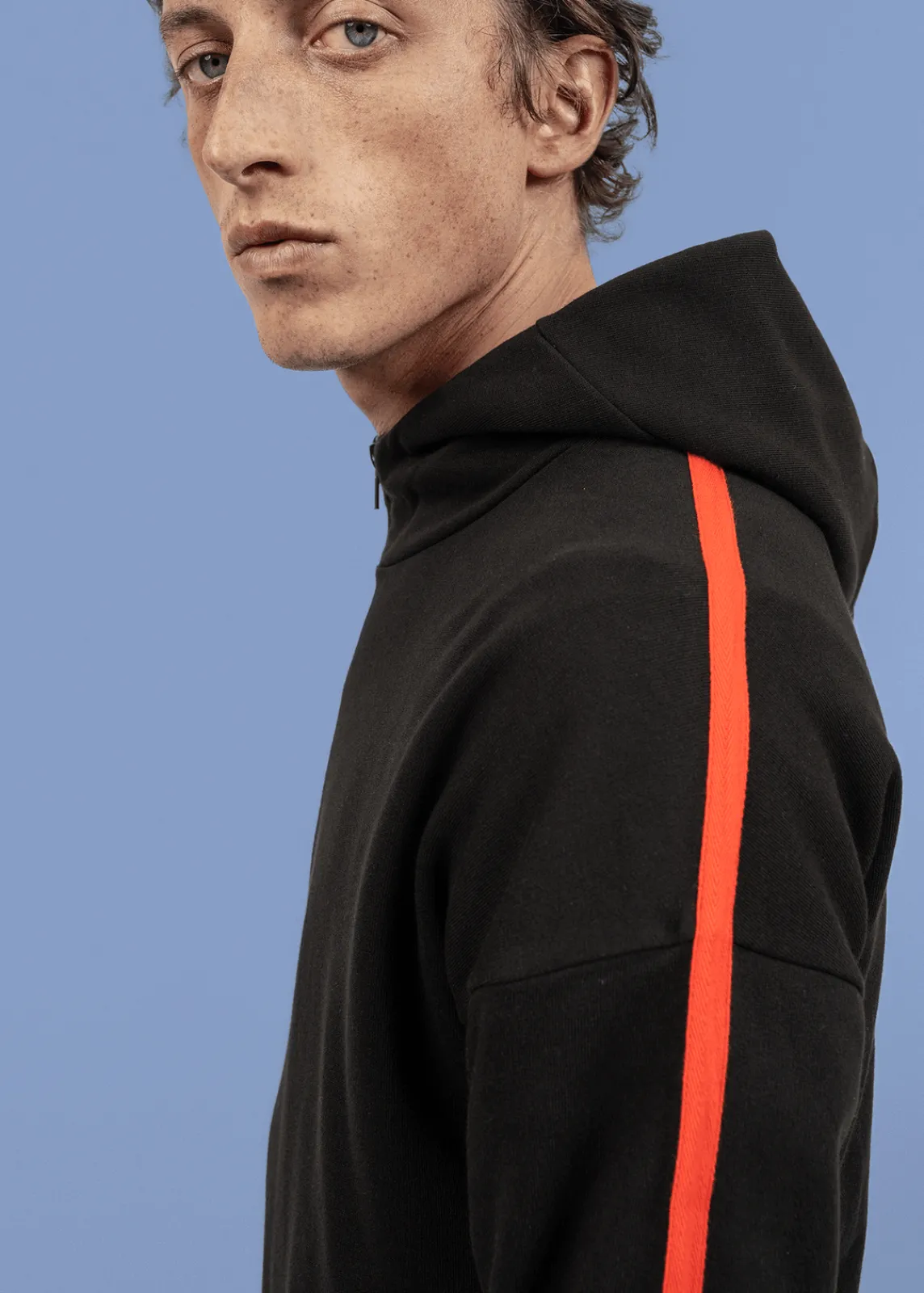 Saint James Jumpers & Cardigans*Saint Lunaire hooded sweatshirt Noir/rouge