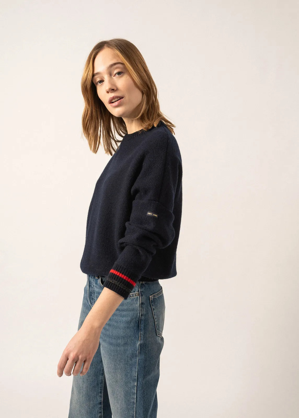 Saint James Jumpers, Cardigans, Jackets*Sélune Sweatshirt-inspired Jumper Marine