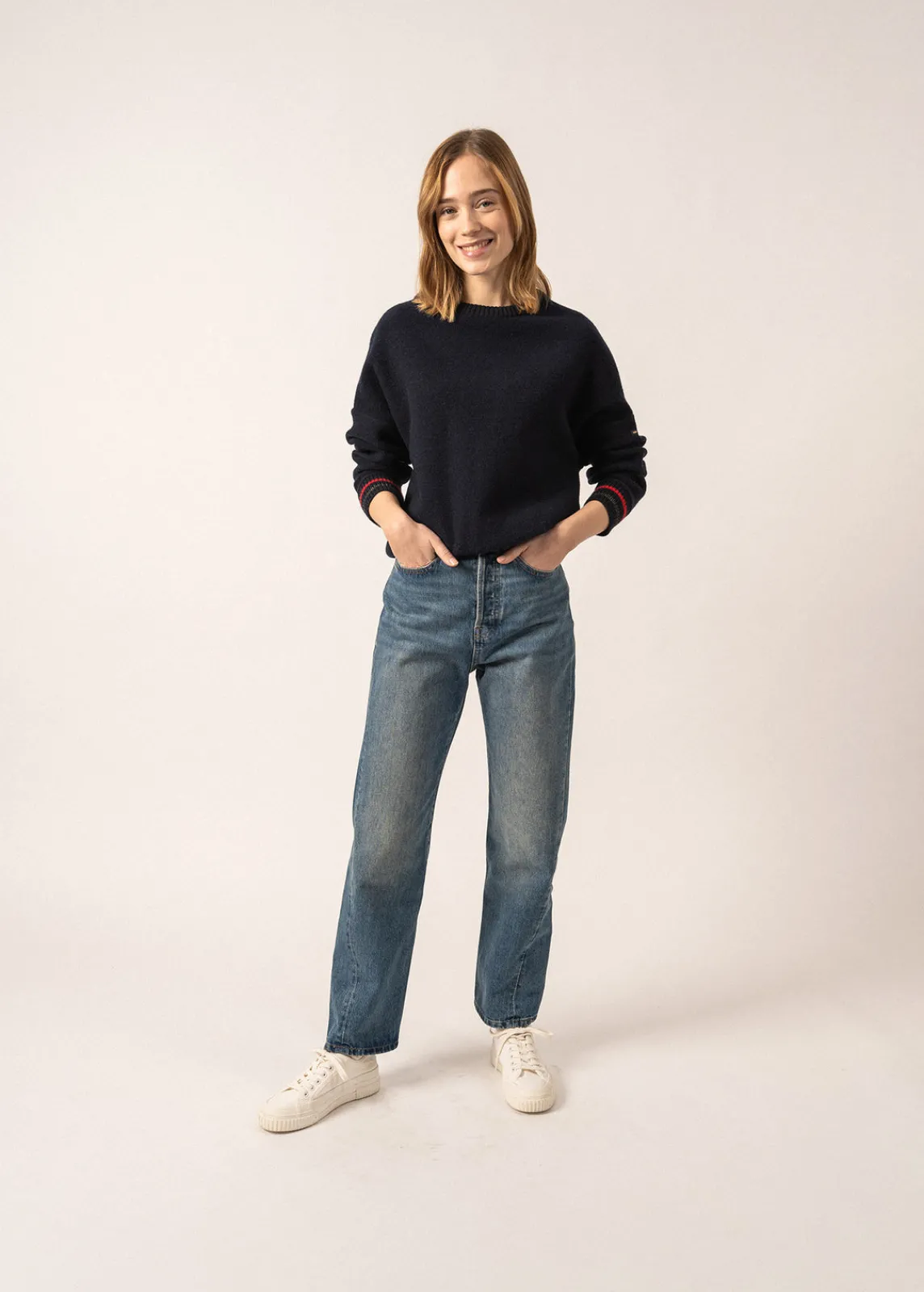 Saint James Jumpers, Cardigans, Jackets*Sélune Sweatshirt-inspired Jumper Marine