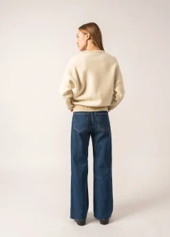 Saint James Jumpers, Cardigans, Jackets*Sélune Sweatshirt-inspired Jumper Ecru