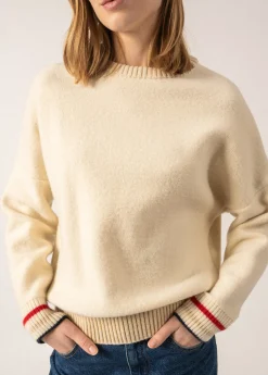 Saint James Jumpers, Cardigans, Jackets*Sélune Sweatshirt-inspired Jumper Ecru