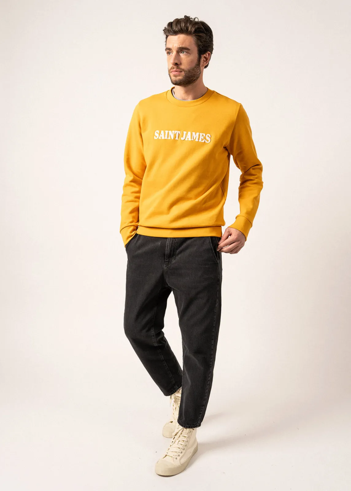 Saint James Jumpers & Cardigans*Solal sweatshirt Ambre/ecume