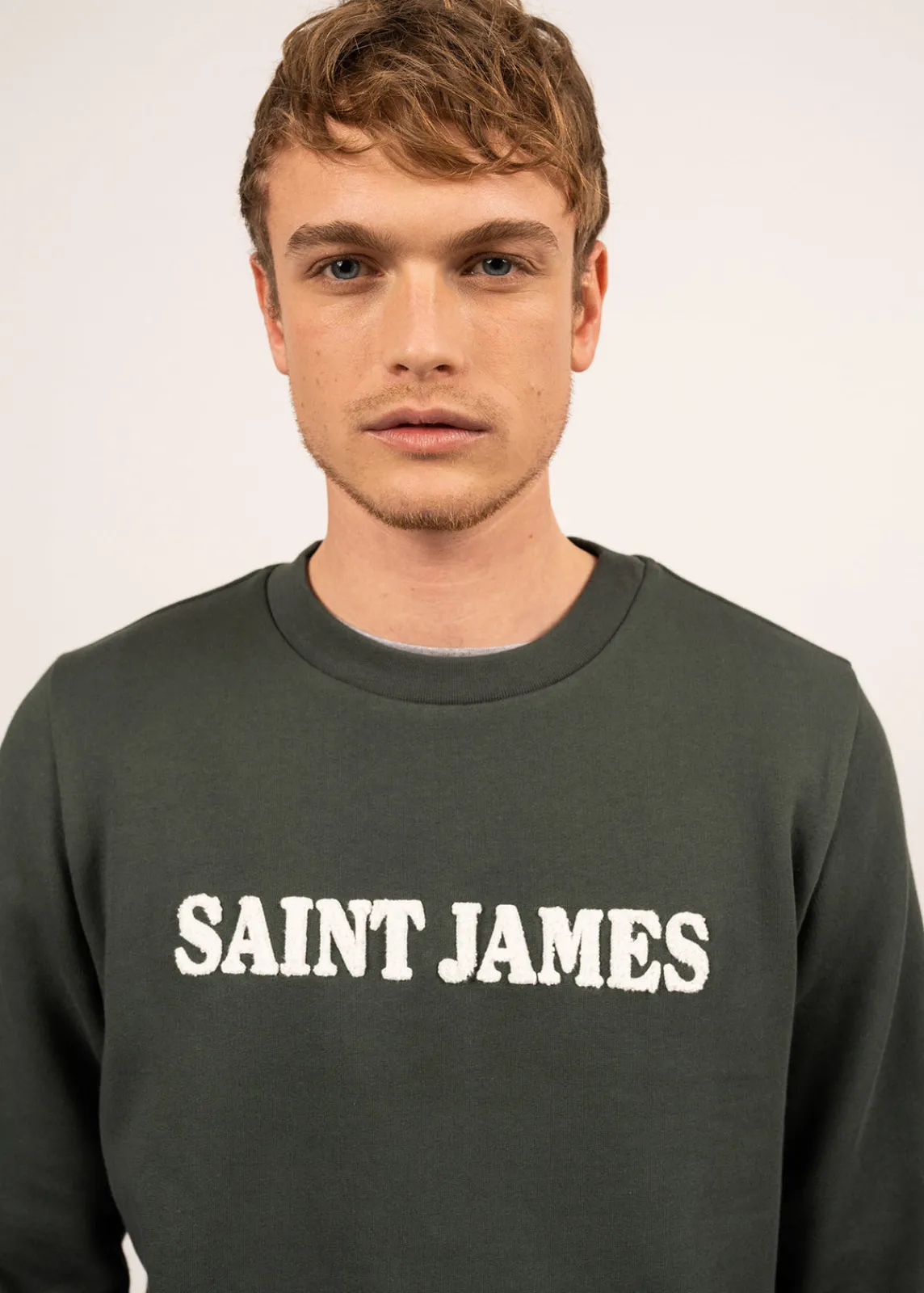 Saint James Jumpers & Cardigans*Solal sweatshirt Vegetal/blancd'hiver