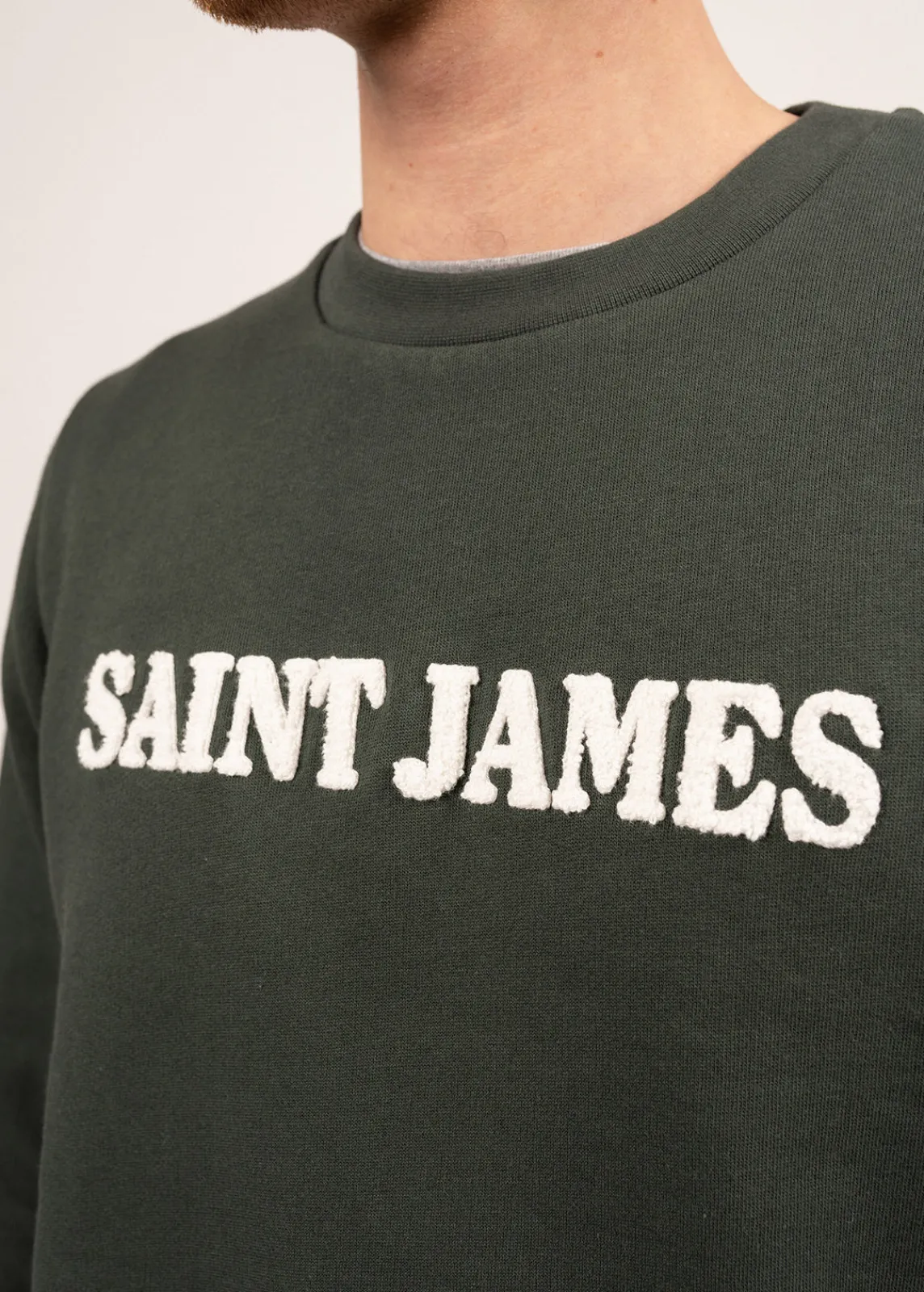 Saint James Jumpers & Cardigans*Solal sweatshirt Vegetal/blancd'hiver
