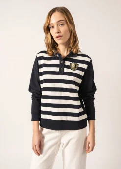 Saint James Tops & Polos*Soline Cotton Polo Shirt Amiral/ecume