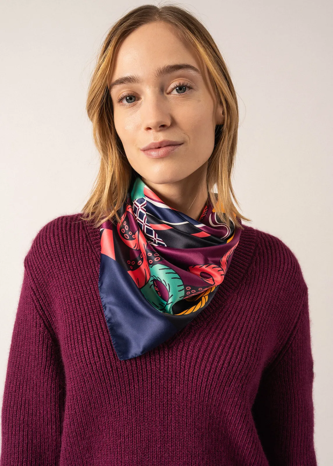 Saint James Scarves*Square Scarf Navy/trefle
