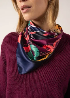 Saint James Scarves*Square Scarf Navy/trefle