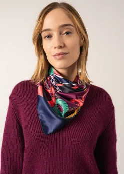 Saint James Accessories*Square Scarf Navy/trefle