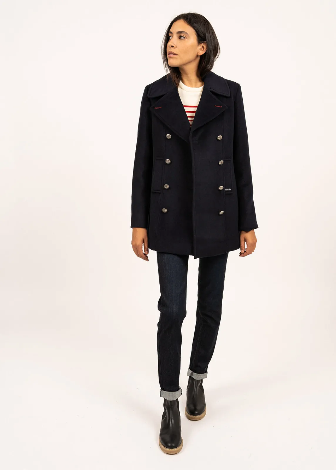 Saint James Coats & Peacoats*St Briac peacoat Navy