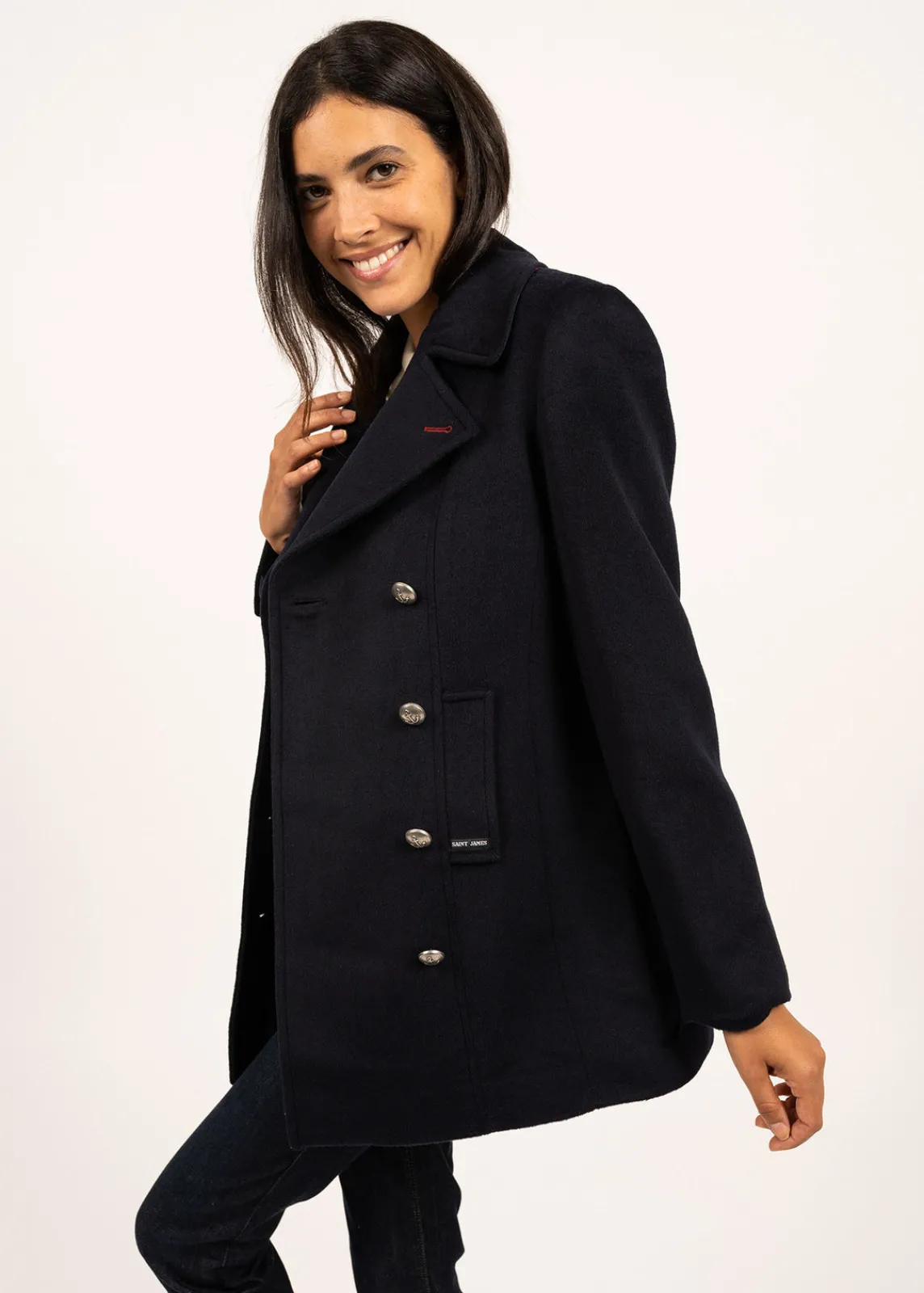 Saint James Coats & Peacoats*St Briac peacoat Navy