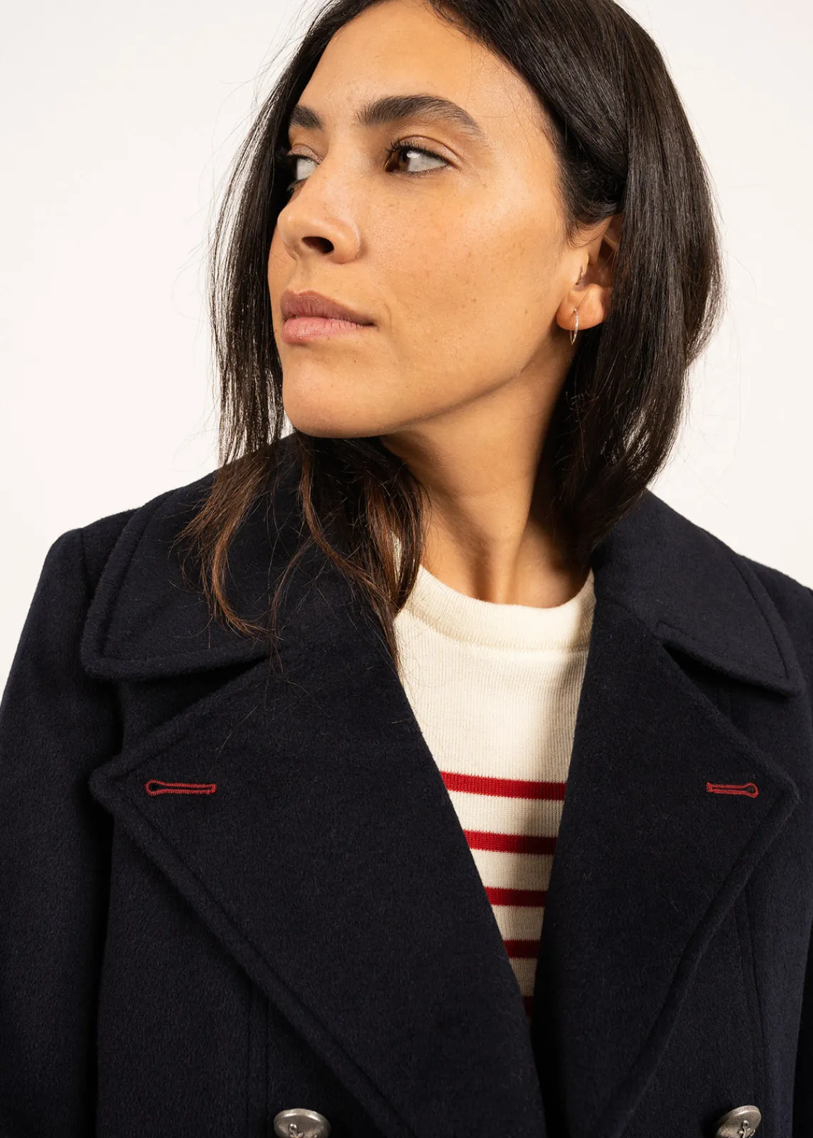 Saint James Coats & Peacoats*St Briac peacoat Navy