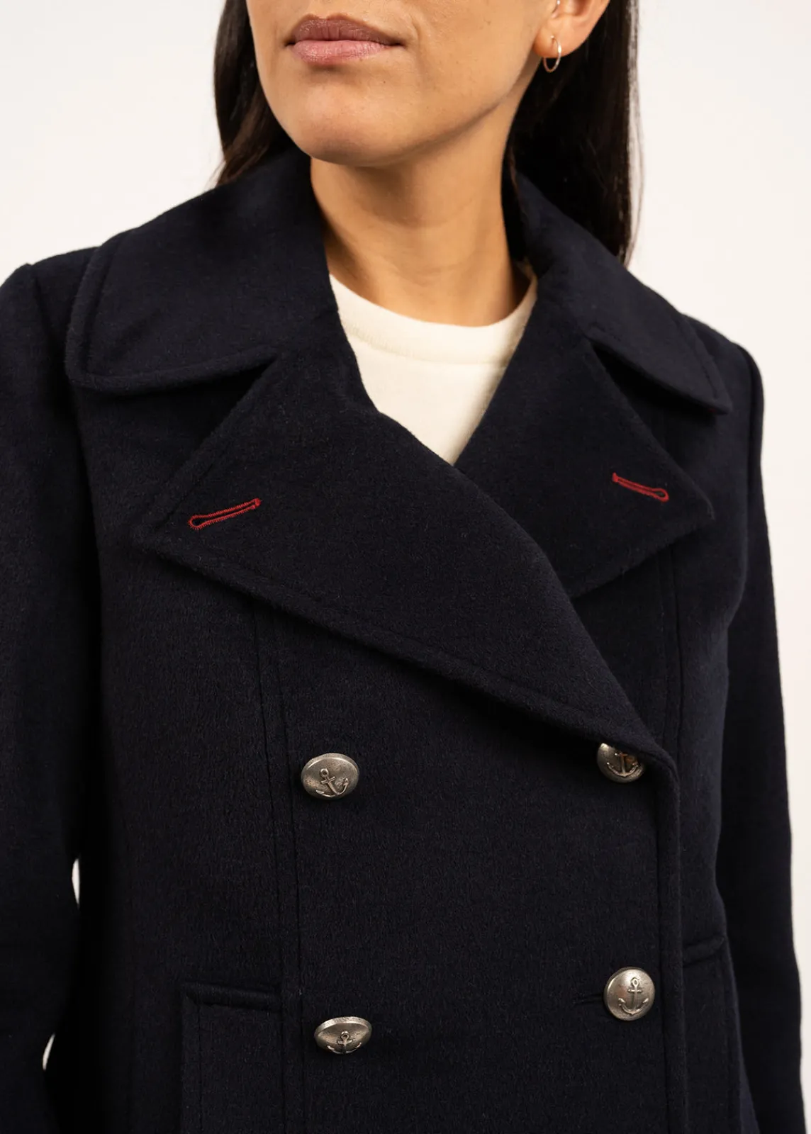 Saint James Coats & Peacoats*St Briac peacoat Navy