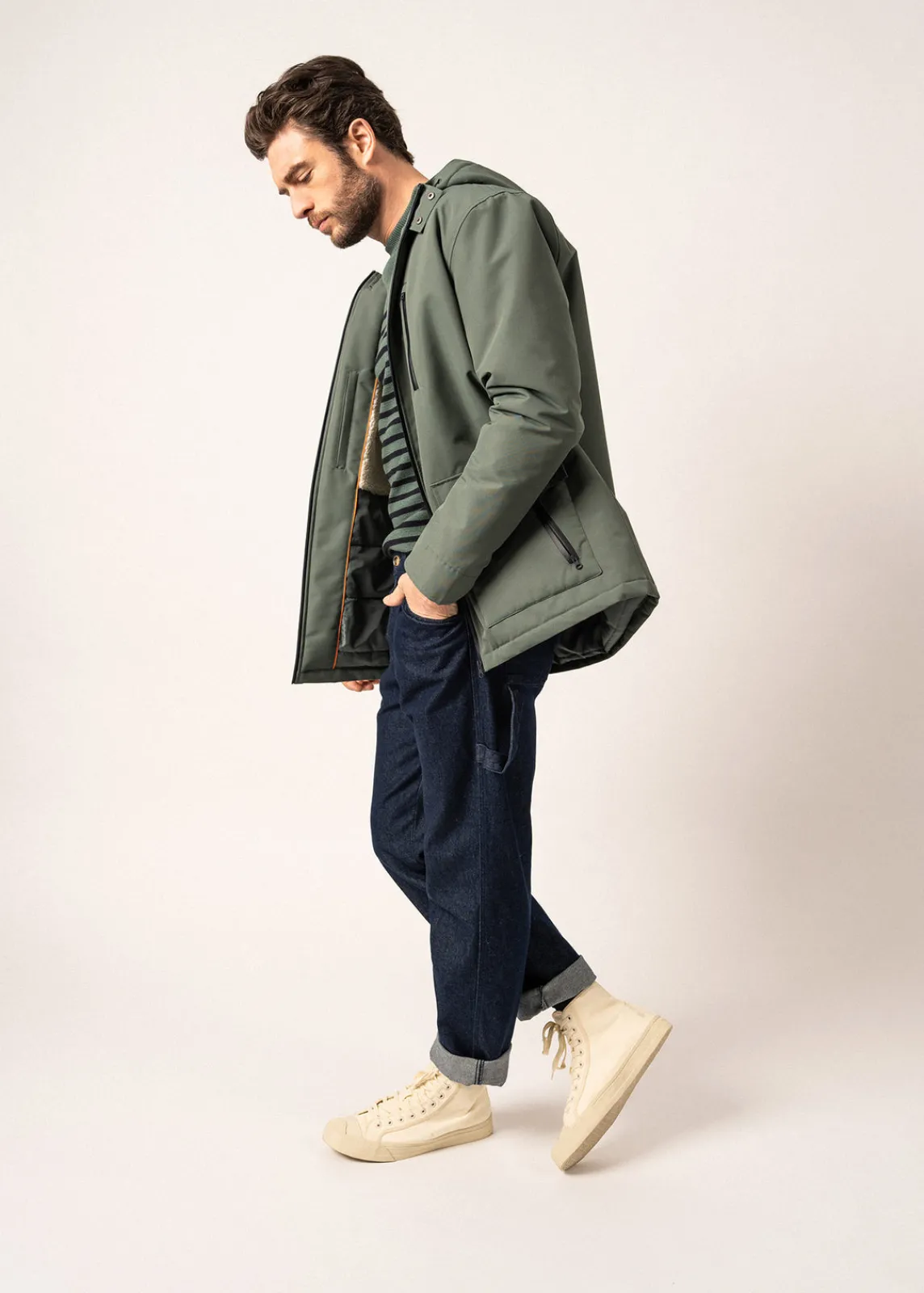 Saint James Coats*St Gaetan waterproof parka Vegetal