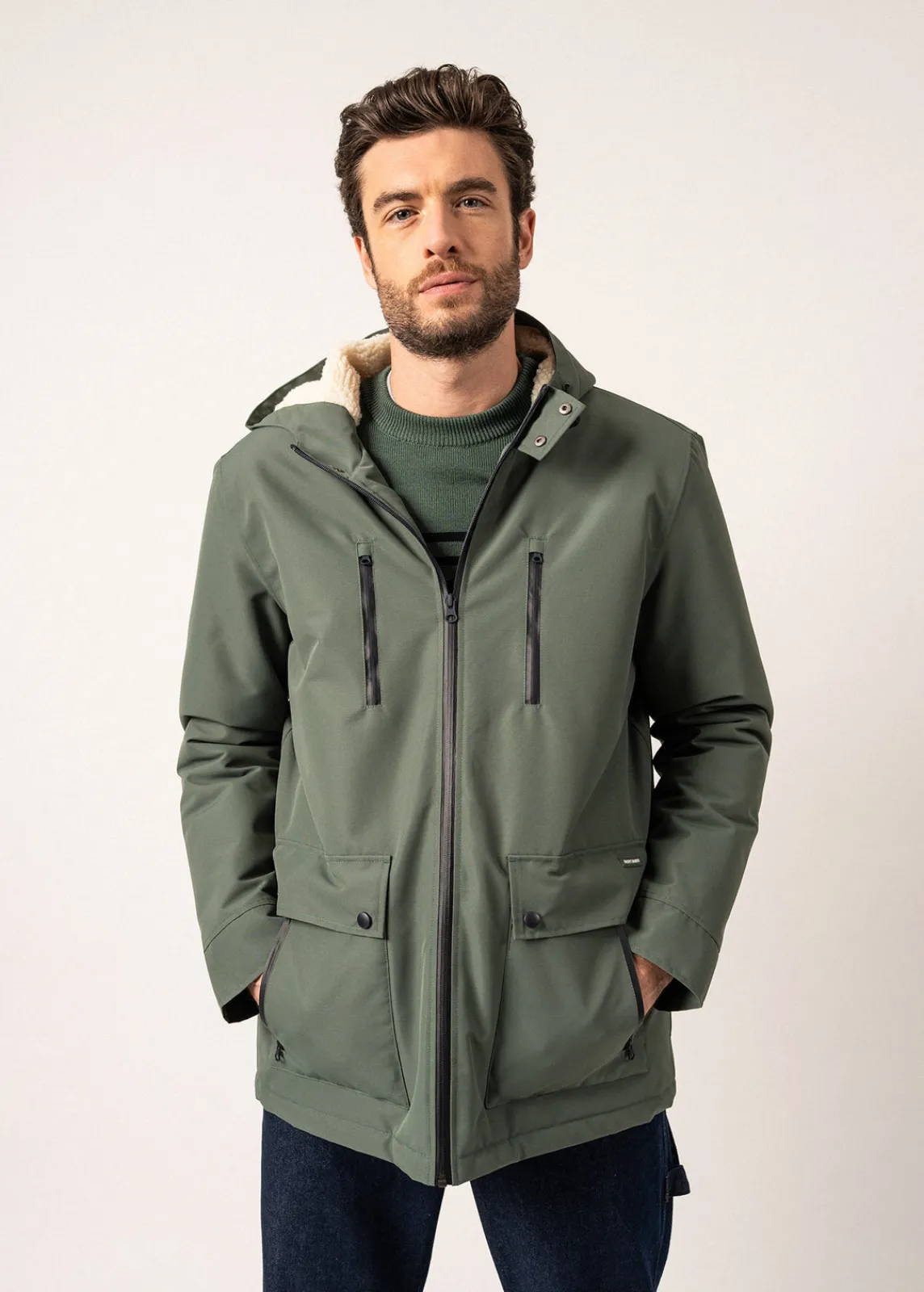 Saint James Coats*St Gaetan waterproof parka Vegetal