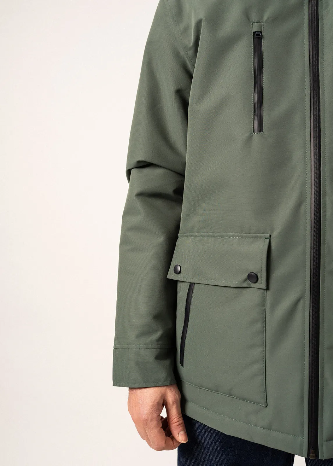 Saint James Coats*St Gaetan waterproof parka Vegetal