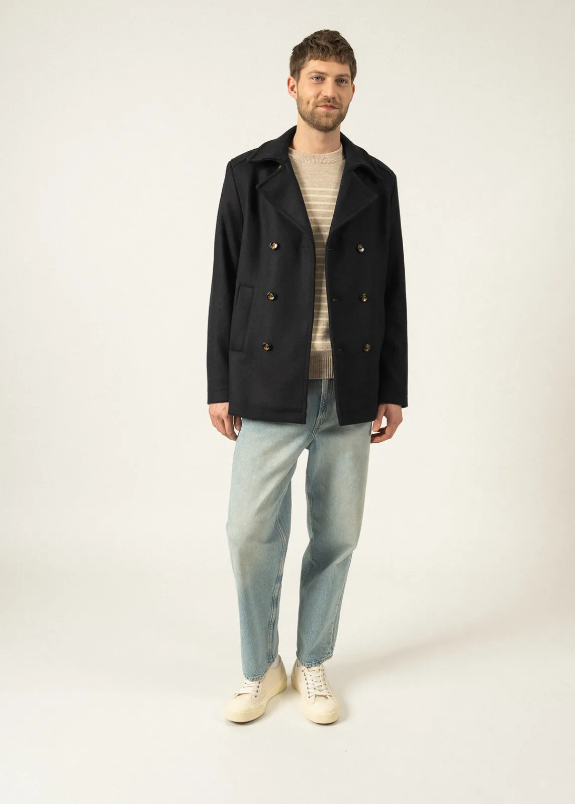 Saint James Coats*St Hilaire peacoat Navy