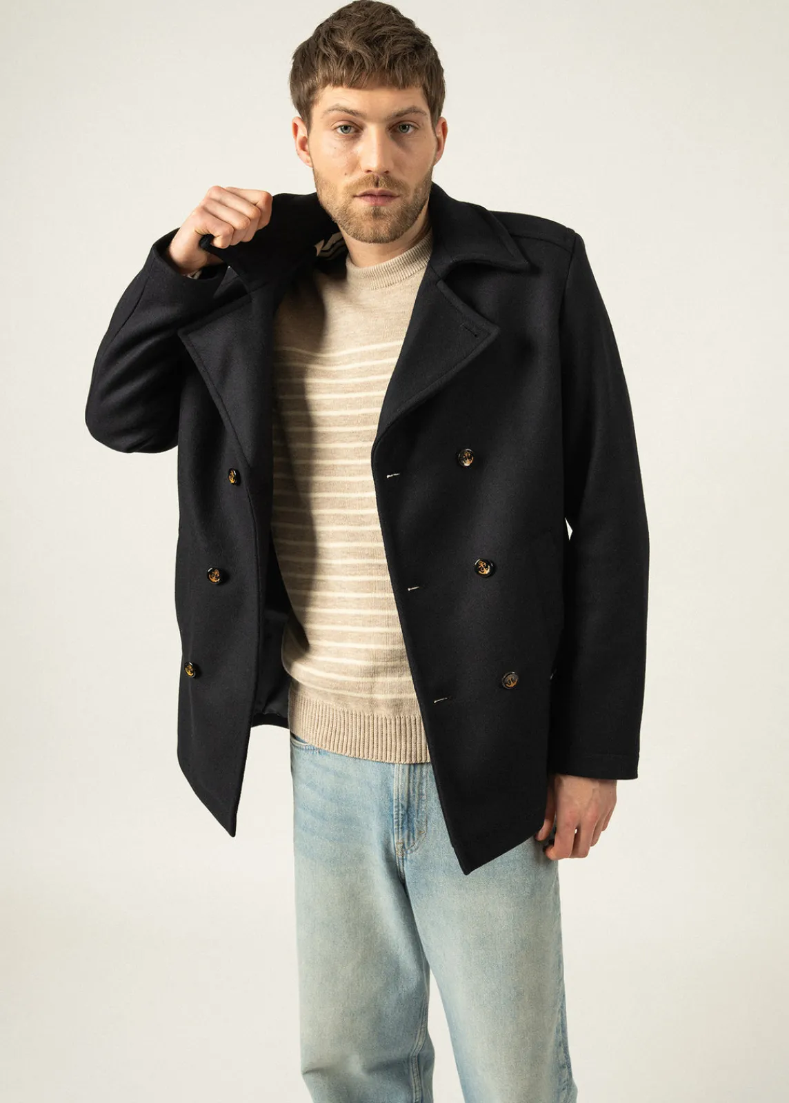 Saint James Coats*St Hilaire peacoat Navy