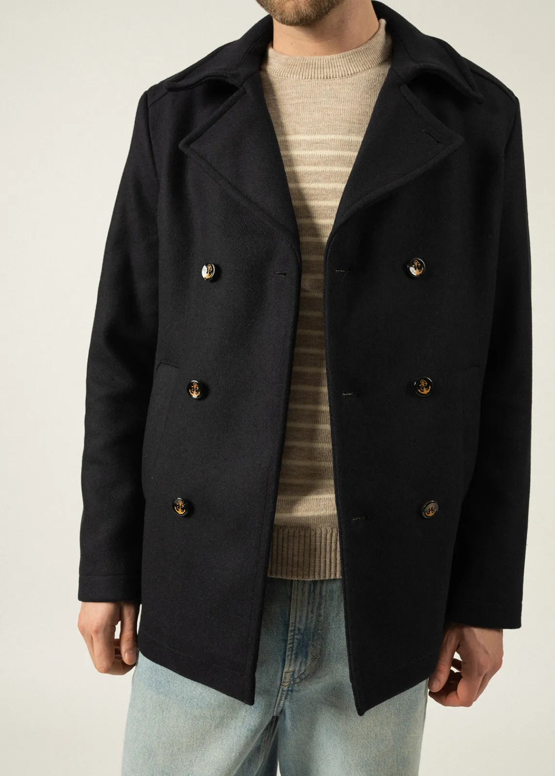 Saint James Coats*St Hilaire peacoat Navy