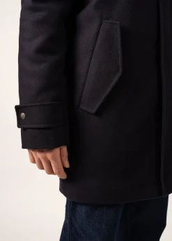 Saint James Coats*St Sydney Long Wool Coat Navy