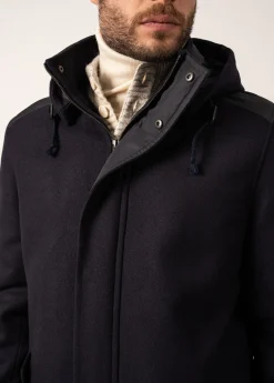 Saint James Coats*St Sydney Long Wool Coat Navy