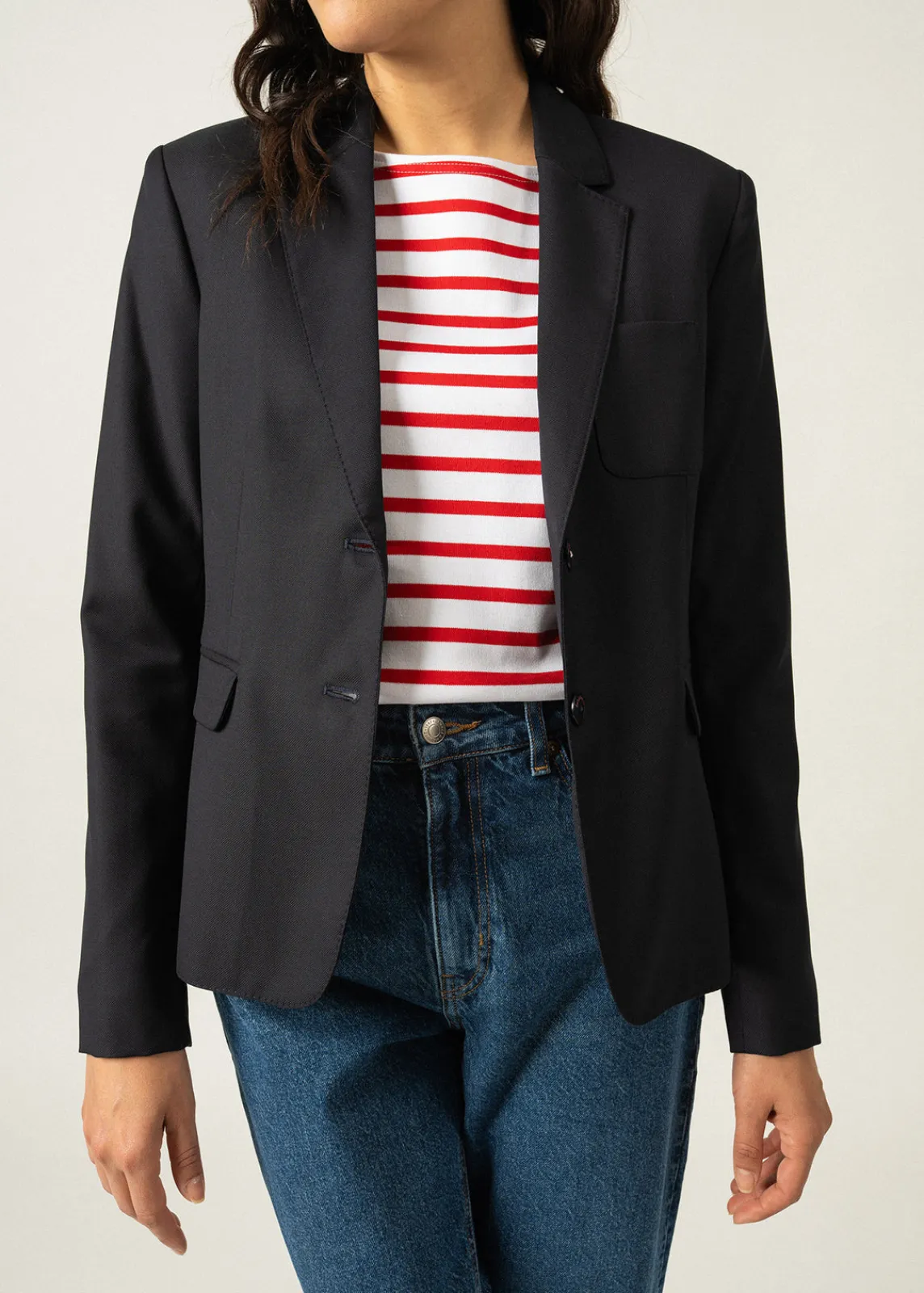 Saint James Jumpers, Cardigans, Jackets*Ste Cécile blazer jacket Navy