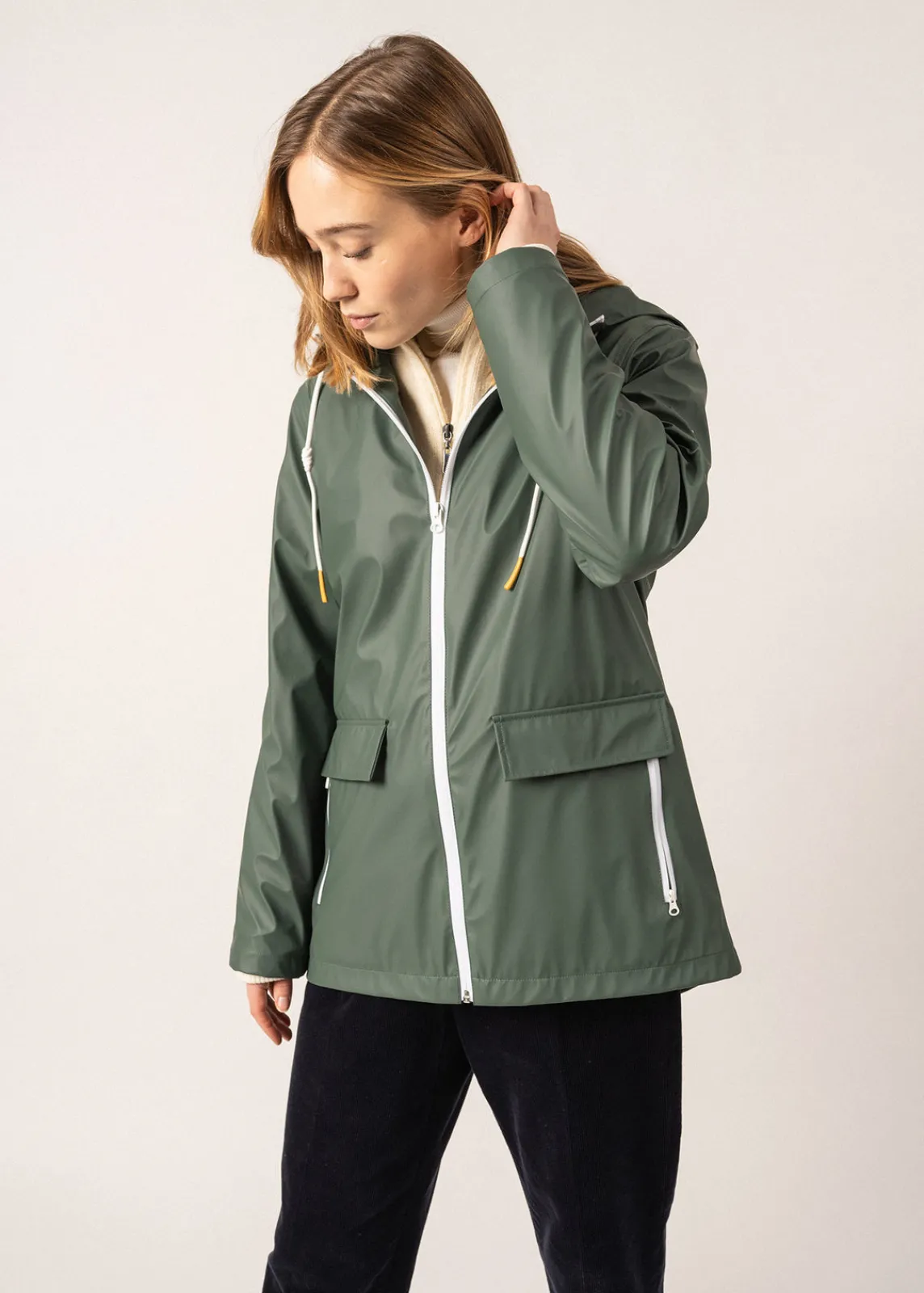 Saint James Shell Jackets & Raincoats*Ste Gabrielle hooded raincoat Vegetal