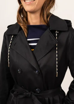 Saint James Coats & Peacoats*Ste Honorine hooded trenchcoat Navy