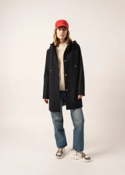 Saint James Coats & Peacoats*Ste Katia Hooded Coat Navy
