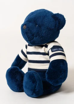 Saint James Soft Toys*Striped bear soft toy Bleu