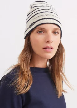 Saint James Accessories*Striped sailor hat Ecru/marine