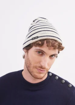 Saint James Accessories*Striped sailor hat Ecru/marine