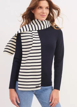 Saint James Scarves*Striped scarf Ecru/marine