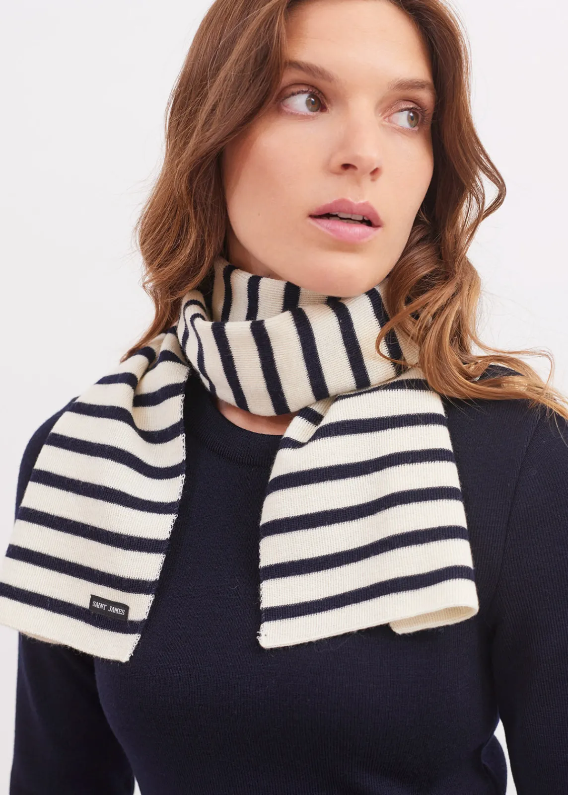 Saint James Scarves*Striped scarf Ecru/marine