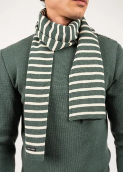 Saint James Scarves*Striped scarf Vegetal/ecru
