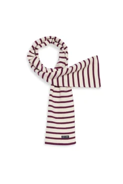 Saint James Accessories*Striped scarf Ecru/prune