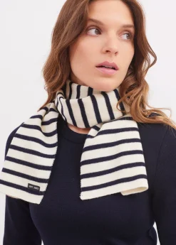 Saint James Accessories*Striped scarf Ecru/marine