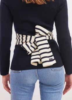 Saint James Accessories*Striped scarf Ecru/marine